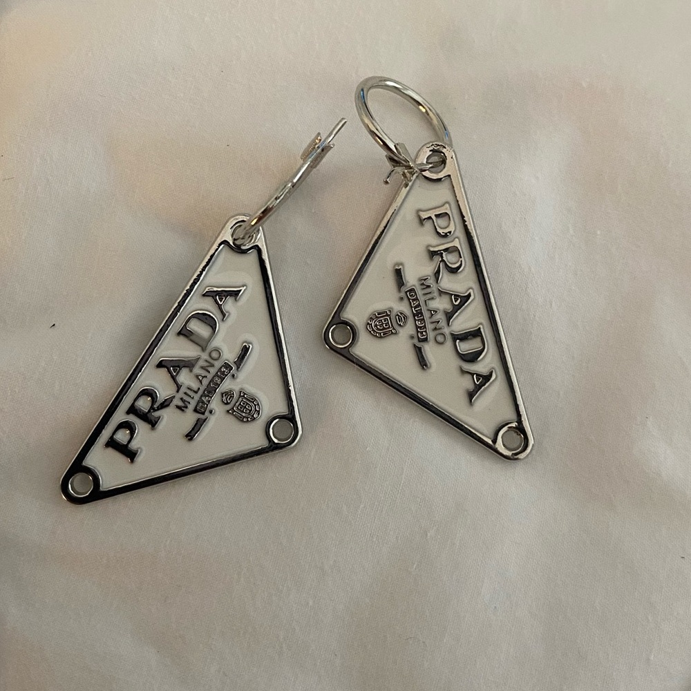 COPY - White and silver earrings